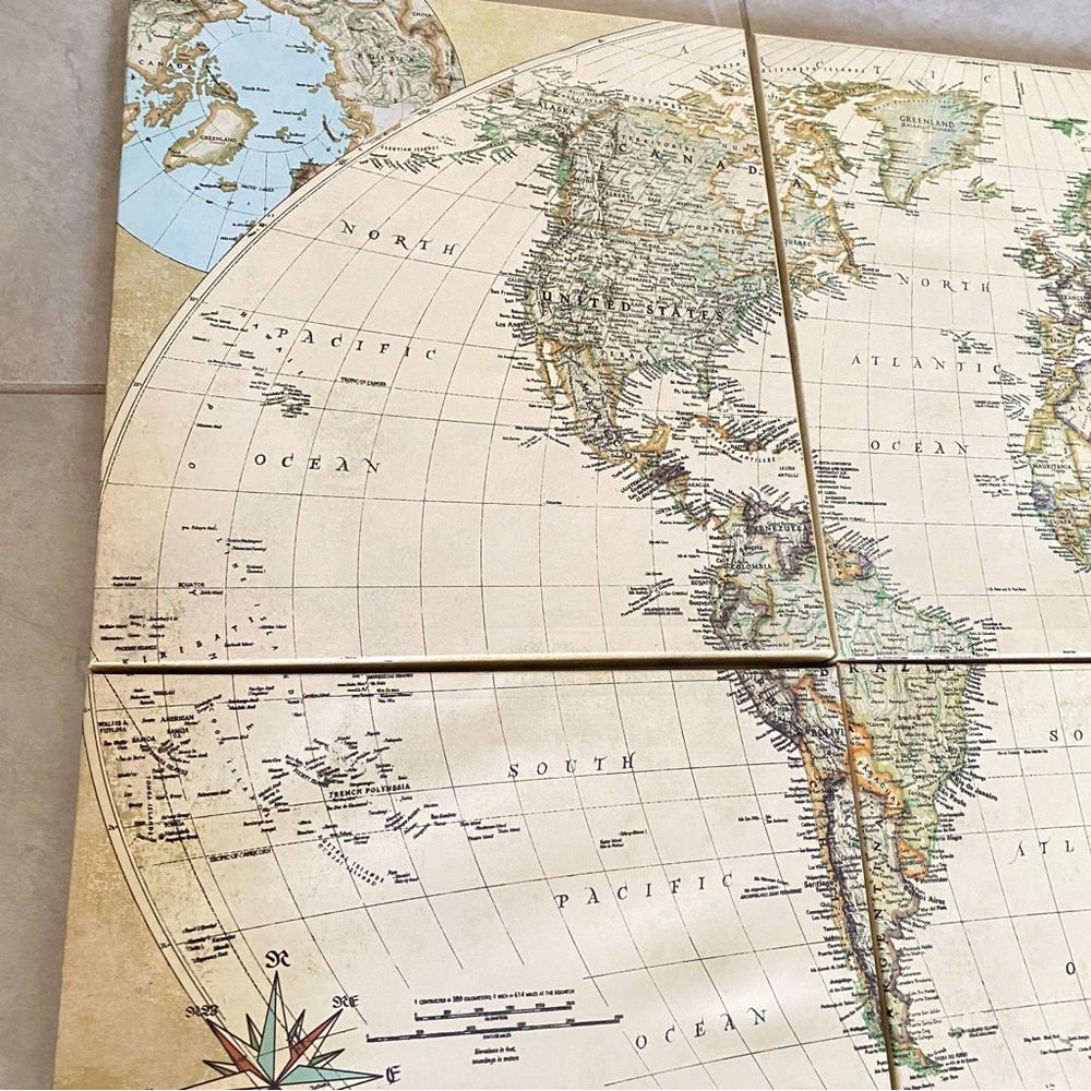 List Elizabeth Medley | Wall Decor | 6 Piece World Map By Elizabeth Medley - Picture 5 of 13